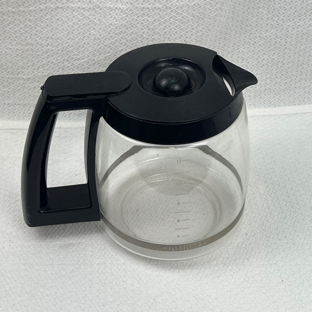 Cuisinart DGB-625 12 Cup Glass Carafe DCC-1200CRF Black Handle Lid OEM